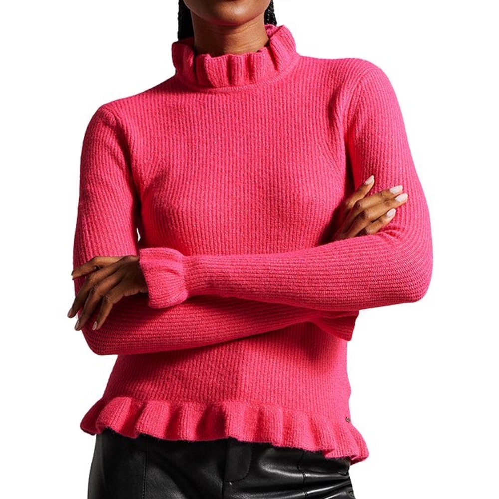 Ted Baker Pipalee Ruffled Trim Cropped Sweater S